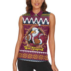 Merry Eagle Roar Personalized Women Sleeveless Polo Shirt Christmas Rugby League Spirit - Aussie Hoodie