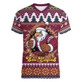Merry Eagle Roar Personalized Women V-Neck T-Shirt Christmas Rugby League Spirit - Aussie Hoodie