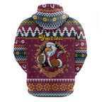 Merry Eagle Roar Personalized Zip Hoodie Christmas Rugby League Spirit - Aussie Hoodie