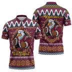 Merry Eagle Roar Personalized Zipper Polo Shirt Christmas Rugby League Spirit - Aussie Hoodie