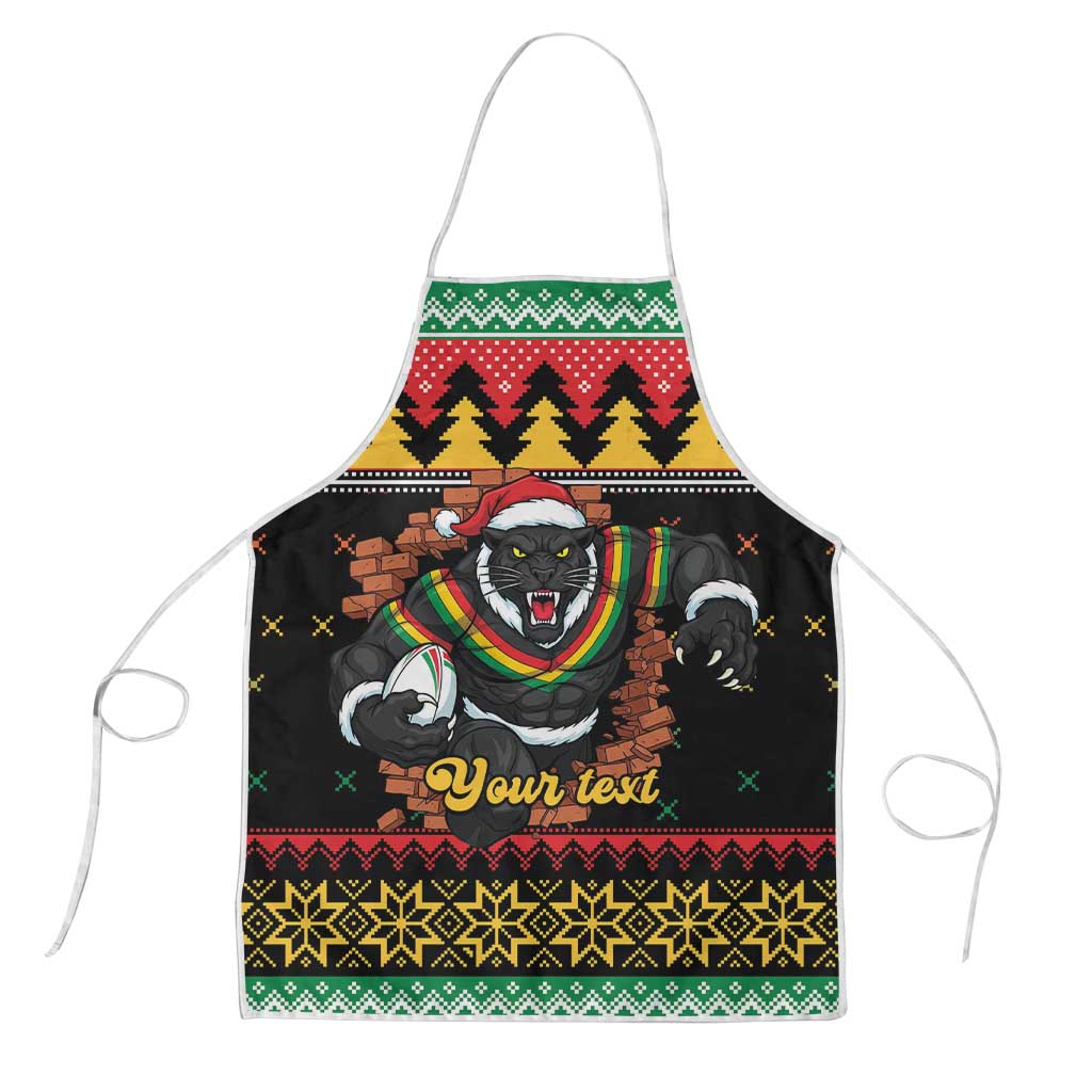 Merry Panther Roar Personalized Apron Christmas Rugby League Spirit - Aussie Hoodie
