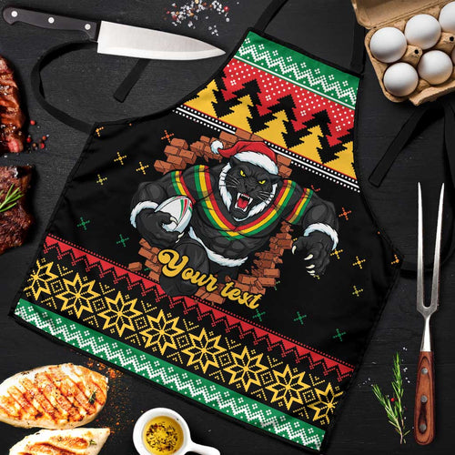 Merry Panther Roar Personalized Apron Christmas Rugby League Spirit - Aussie Hoodie