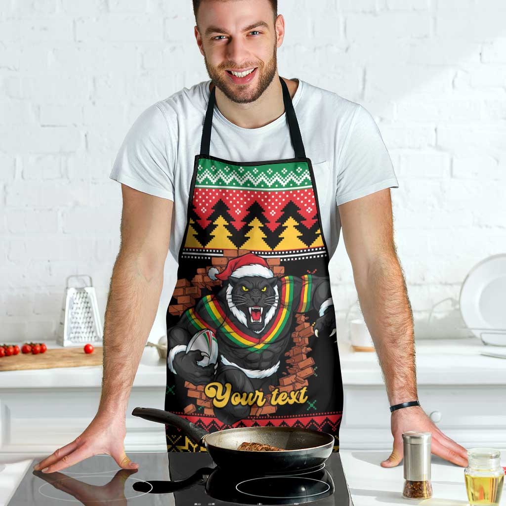 Merry Panther Roar Personalized Apron Christmas Rugby League Spirit - Aussie Hoodie