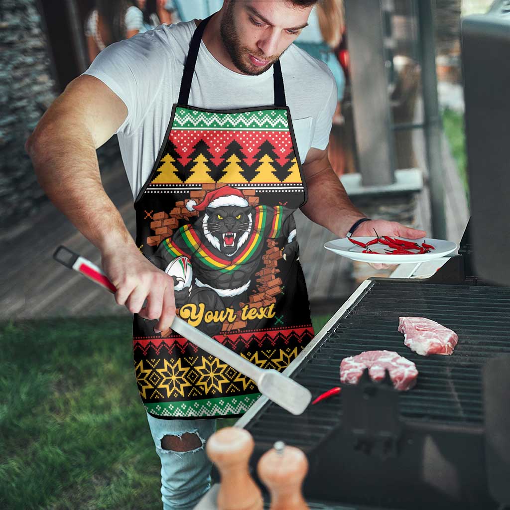 Merry Panther Roar Personalized Apron Christmas Rugby League Spirit - Aussie Hoodie