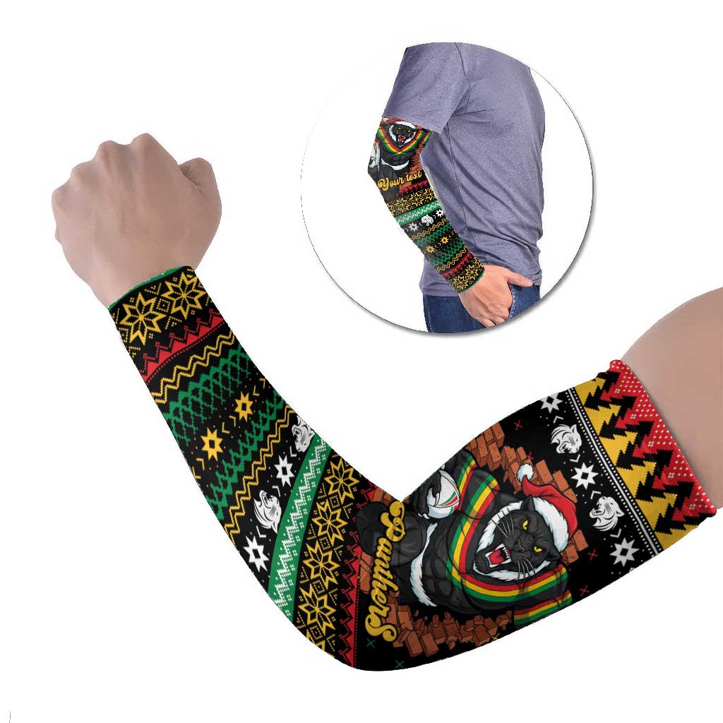 Merry Panther Roar Personalized Arm Sleeves Christmas Rugby League Spirit - Aussie Hoodie