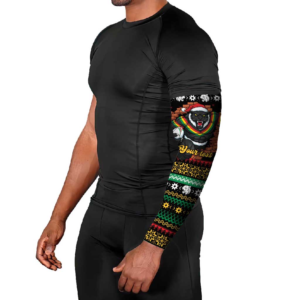 Merry Panther Roar Personalized Arm Sleeves Christmas Rugby League Spirit - Aussie Hoodie