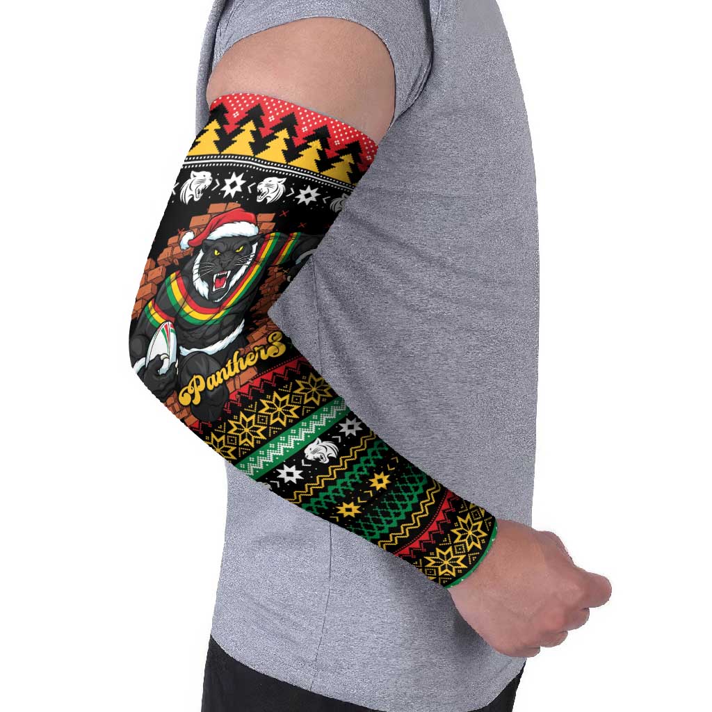 Merry Panther Roar Personalized Arm Sleeves Christmas Rugby League Spirit - Aussie Hoodie