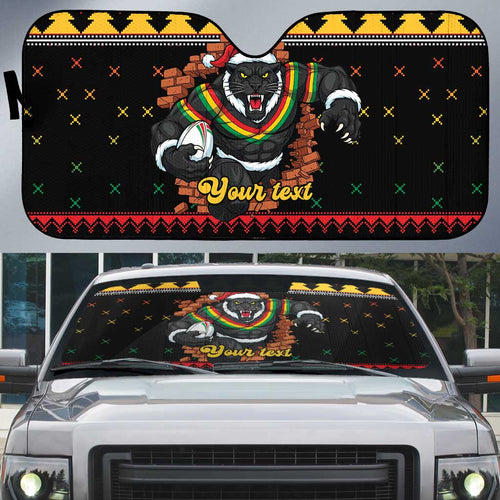 Merry Panther Roar Personalized Auto Sun Shade Christmas Rugby League Spirit - Aussie Hoodie