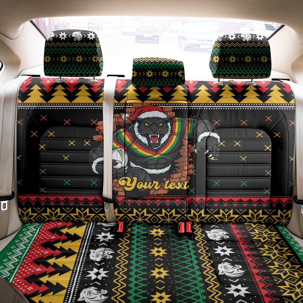 Merry Panther Roar Personalized Back Car Seat Cover Christmas Rugby League Spirit - Aussie Hoodie
