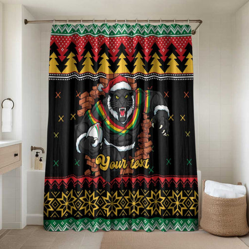 Merry Panther Roar Personalized Bathroom Set Christmas Rugby League Spirit - Aussie Hoodie