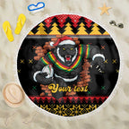 Merry Panther Roar Personalized Beach Blanket Christmas Rugby League Spirit - Aussie Hoodie