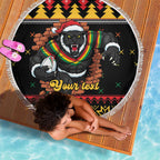 Merry Panther Roar Personalized Beach Blanket Christmas Rugby League Spirit - Aussie Hoodie