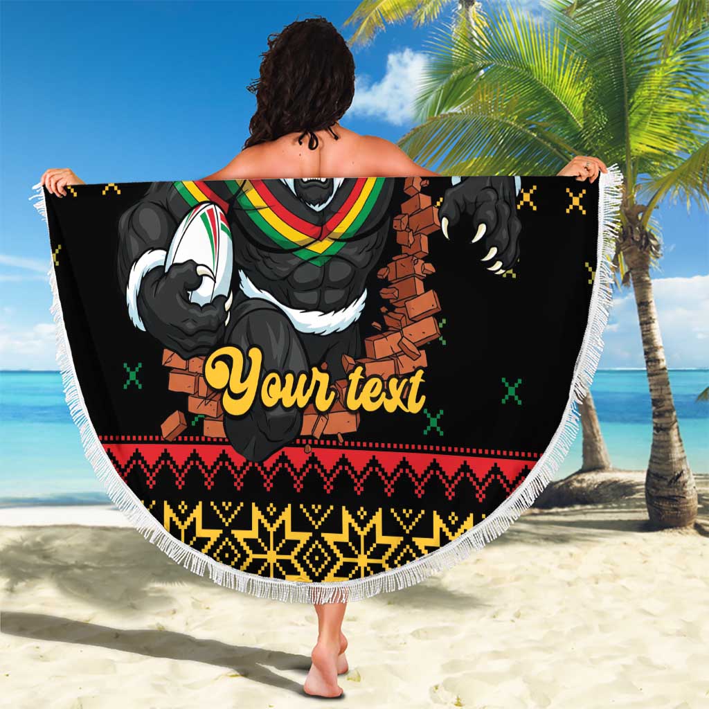 Merry Panther Roar Personalized Beach Blanket Christmas Rugby League Spirit - Aussie Hoodie