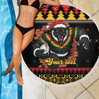 Merry Panther Roar Personalized Beach Blanket Christmas Rugby League Spirit - Aussie Hoodie
