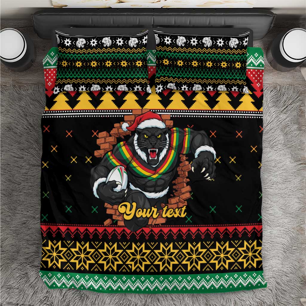 Merry Panther Roar Personalized Bedding Set Christmas Rugby League Spirit - Aussie Hoodie