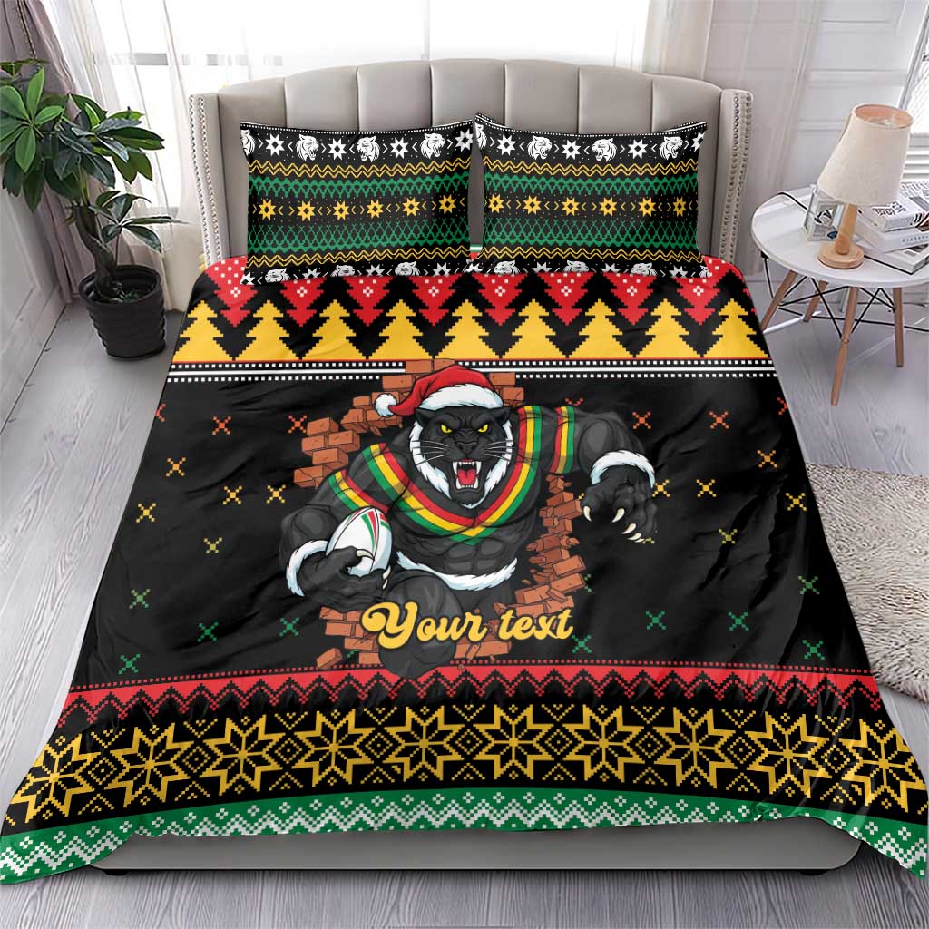 Merry Panther Roar Personalized Bedding Set Christmas Rugby League Spirit - Aussie Hoodie