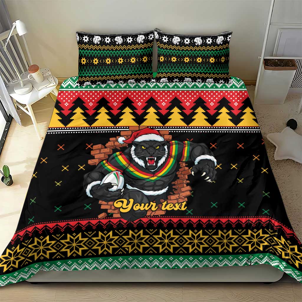Merry Panther Roar Personalized Bedding Set Christmas Rugby League Spirit - Aussie Hoodie