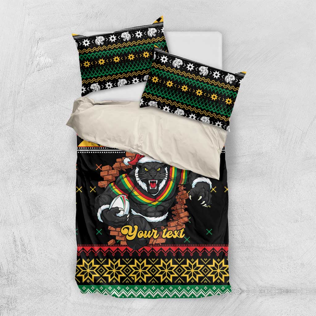 Merry Panther Roar Personalized Bedding Set Christmas Rugby League Spirit - Aussie Hoodie