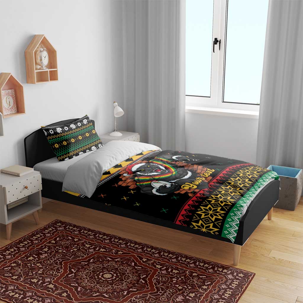 Merry Panther Roar Personalized Bedding Set Christmas Rugby League Spirit - Aussie Hoodie