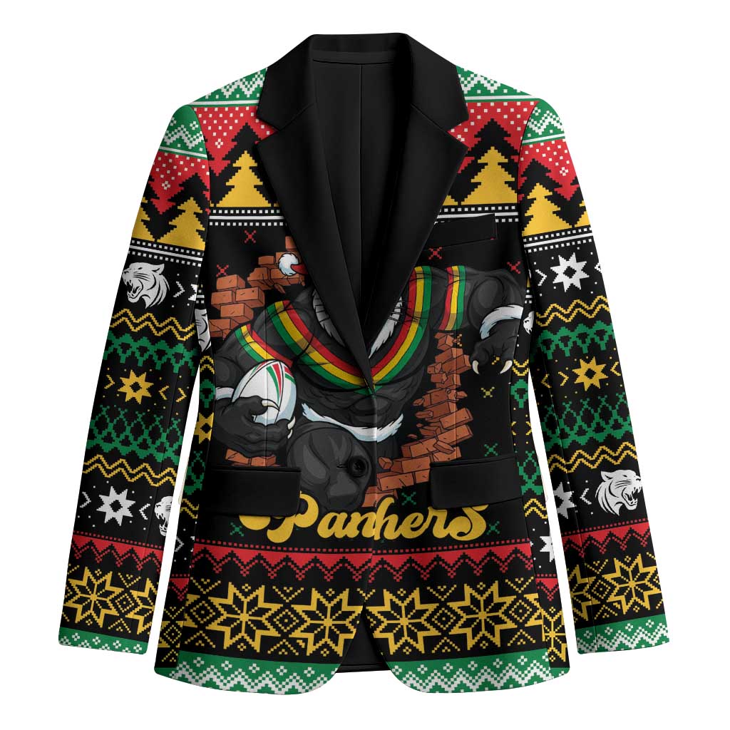 Merry Panther Roar Personalized Blazer Christmas Rugby League Spirit - Aussie Hoodie