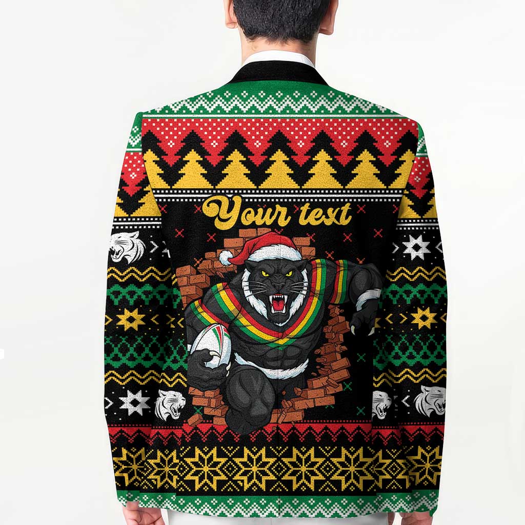 Merry Panther Roar Personalized Blazer Christmas Rugby League Spirit - Aussie Hoodie