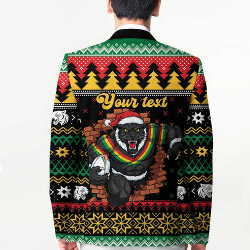 Merry Panther Roar Personalized Blazer Christmas Rugby League Spirit - Aussie Hoodie