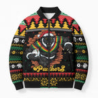 Merry Panther Roar Personalized Bomber Puffer Jacket Christmas Rugby League Spirit - Aussie Hoodie