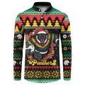 Merry Panther Roar Personalized Button Sweatshirt Christmas Rugby League Spirit - Aussie Hoodie