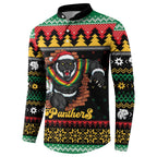 Merry Panther Roar Personalized Button Sweatshirt Christmas Rugby League Spirit - Aussie Hoodie