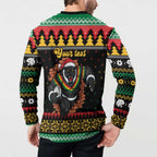 Merry Panther Roar Personalized Button Sweatshirt Christmas Rugby League Spirit - Aussie Hoodie