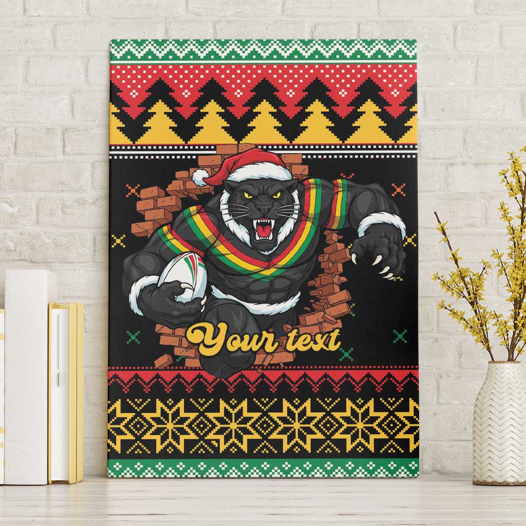 Merry Panther Roar Personalized Canvas Wall Art Christmas Rugby League Spirit - Aussie Hoodie