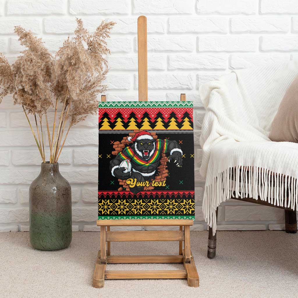 Merry Panther Roar Personalized Canvas Wall Art Christmas Rugby League Spirit - Aussie Hoodie