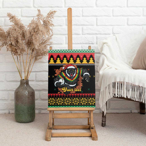 Merry Panther Roar Personalized Canvas Wall Art Christmas Rugby League Spirit - Aussie Hoodie