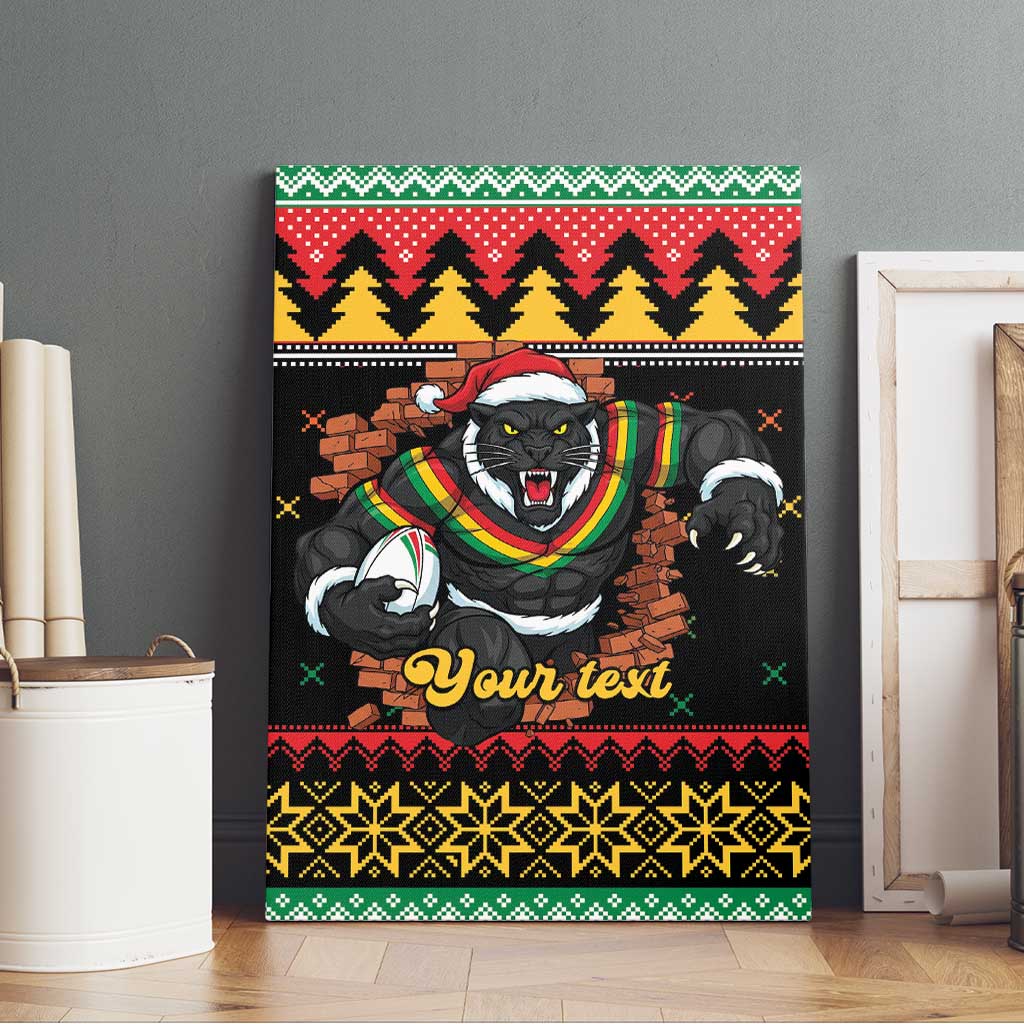 Merry Panther Roar Personalized Canvas Wall Art Christmas Rugby League Spirit - Aussie Hoodie