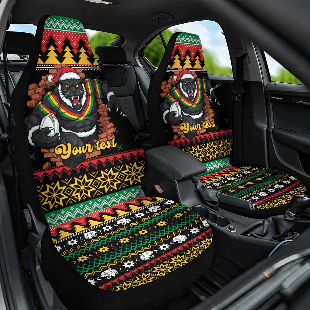 Merry Panther Roar Personalized Car Seat Cover Christmas Rugby League Spirit - Aussie Hoodie