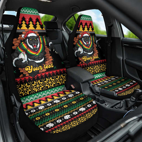 Merry Panther Roar Personalized Car Seat Cover Christmas Rugby League Spirit - Aussie Hoodie