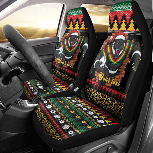 Merry Panther Roar Personalized Car Seat Cover Christmas Rugby League Spirit - Aussie Hoodie