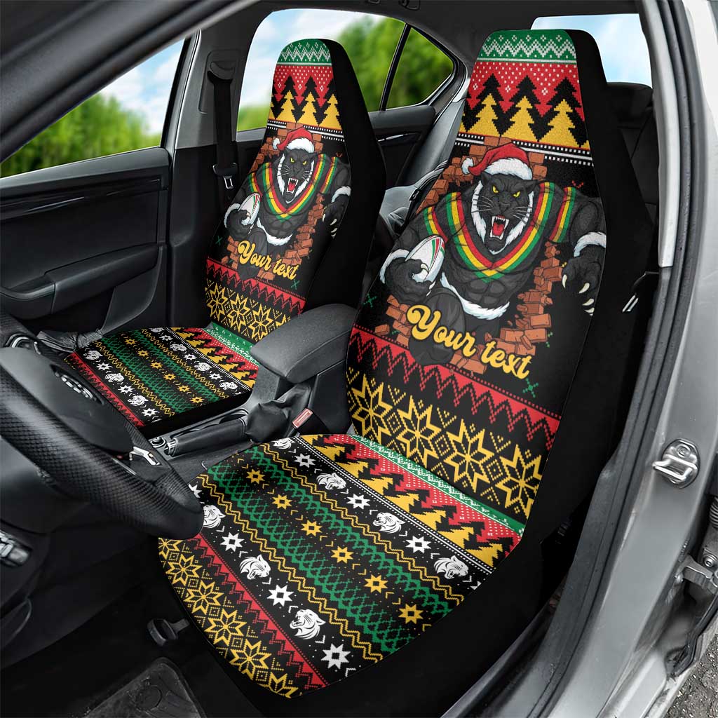 Merry Panther Roar Personalized Car Seat Cover Christmas Rugby League Spirit - Aussie Hoodie
