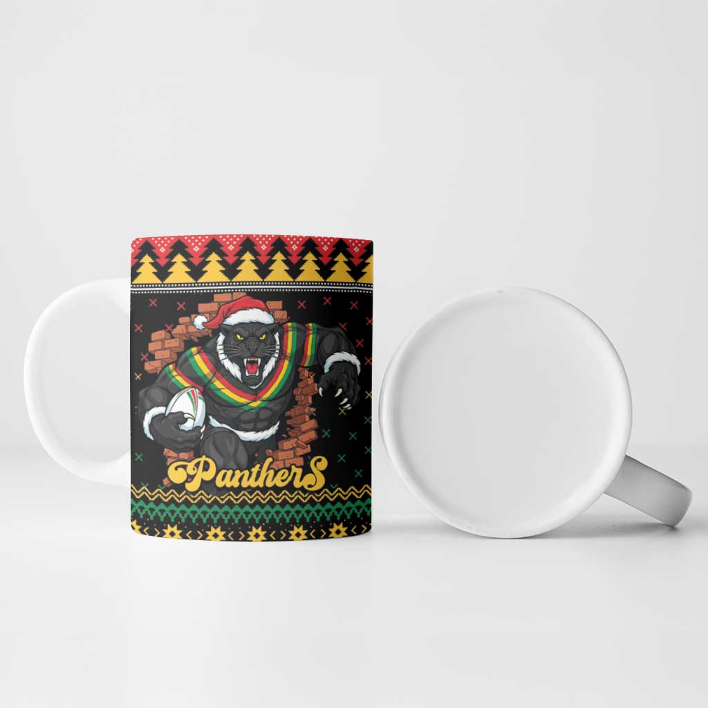 Merry Panther Roar Personalized Ceramic Mug Christmas Rugby League Spirit - Aussie Hoodie