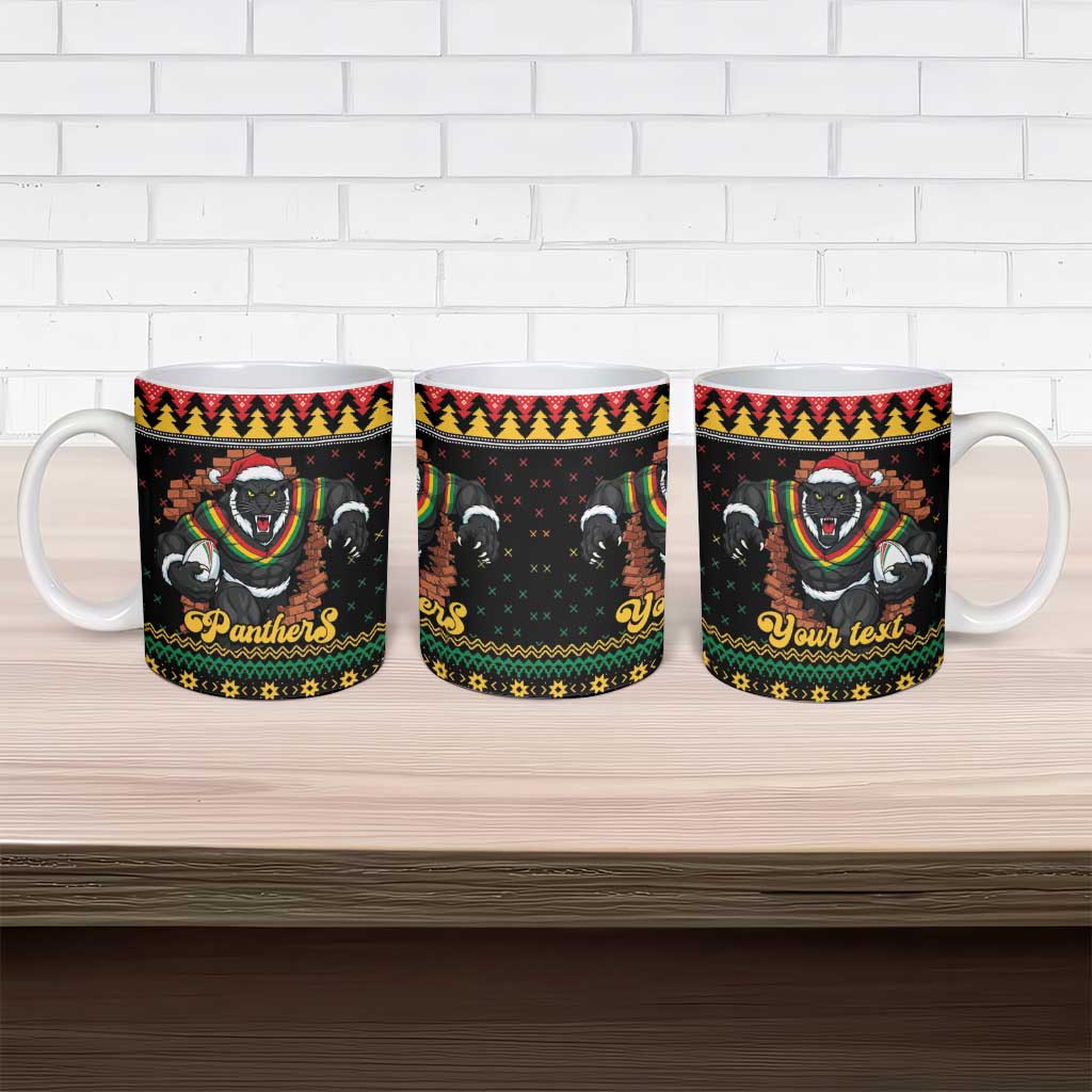 Merry Panther Roar Personalized Ceramic Mug Christmas Rugby League Spirit - Aussie Hoodie