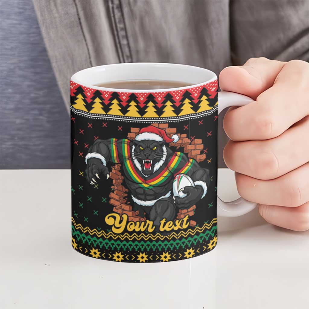 Merry Panther Roar Personalized Ceramic Mug Christmas Rugby League Spirit - Aussie Hoodie