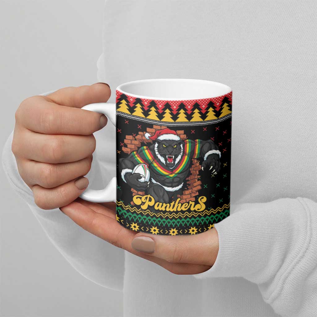 Merry Panther Roar Personalized Ceramic Mug Christmas Rugby League Spirit - Aussie Hoodie
