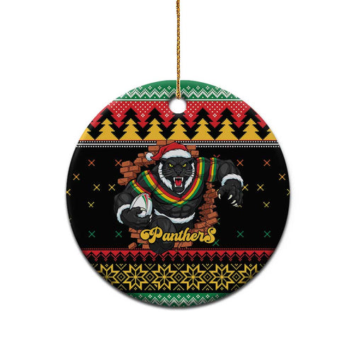 Merry Panther Roar Personalized Ceramic Ornament Christmas Rugby League Spirit - Aussie Hoodie