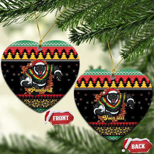 Merry Panther Roar Personalized Ceramic Ornament Christmas Rugby League Spirit - Aussie Hoodie