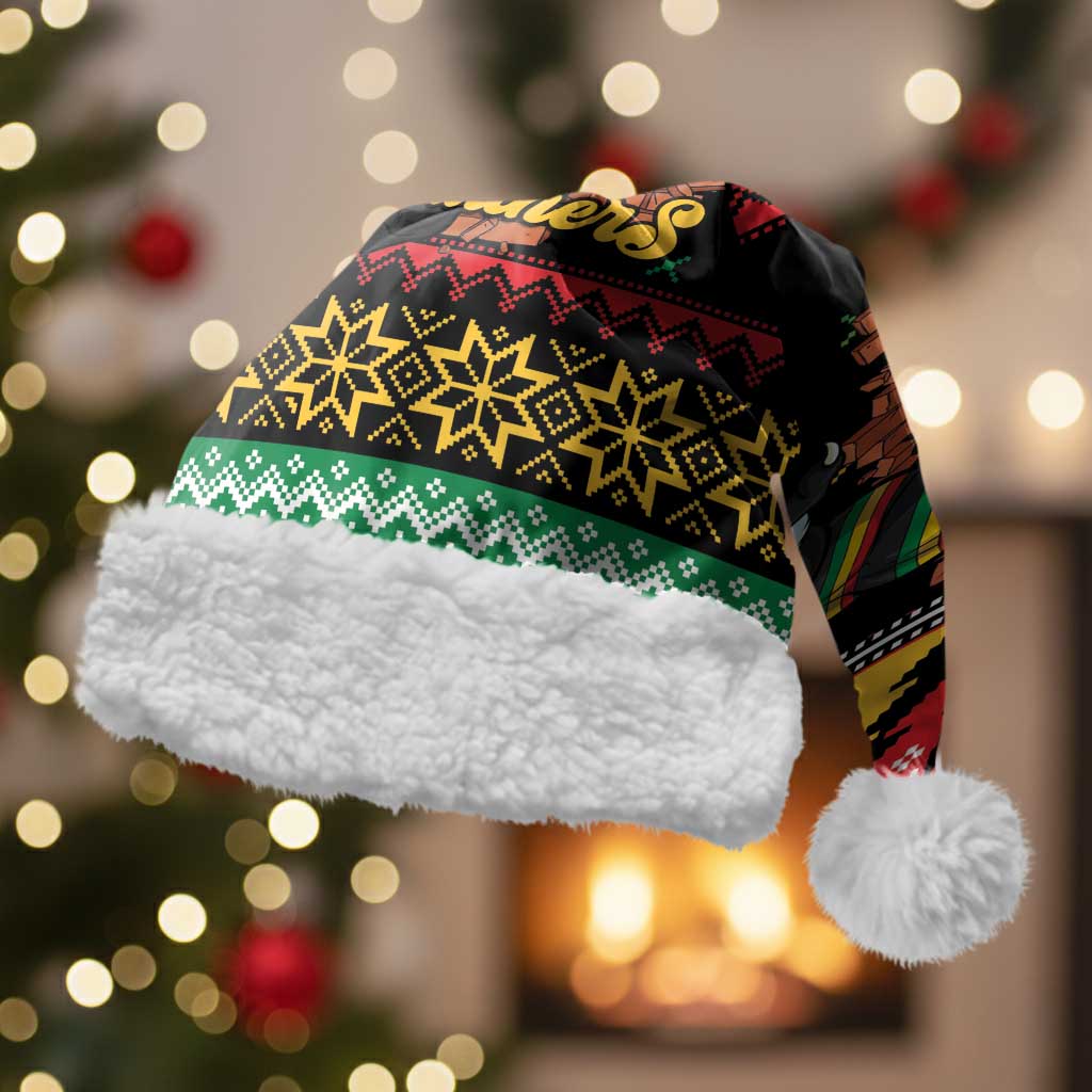 Merry Panther Roar Personalized Christmas Santa Hat Christmas Rugby League Spirit - Aussie Hoodie