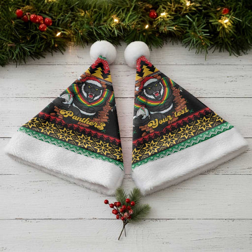 Merry Panther Roar Personalized Christmas Santa Hat Christmas Rugby League Spirit - Aussie Hoodie