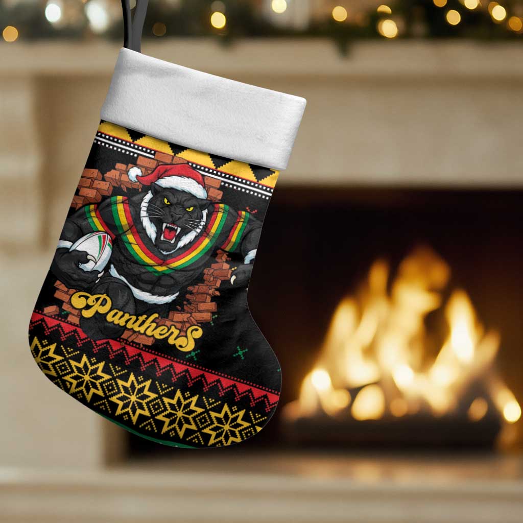 Merry Panther Roar Personalized Christmas Stocking Christmas Rugby League Spirit - Aussie Hoodie