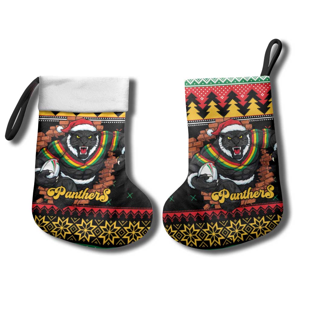 Merry Panther Roar Personalized Christmas Stocking Christmas Rugby League Spirit - Aussie Hoodie