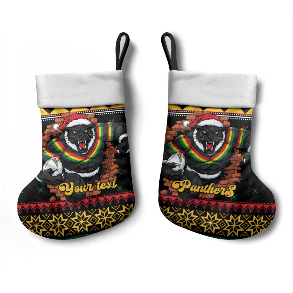 Merry Panther Roar Personalized Christmas Stocking Christmas Rugby League Spirit - Aussie Hoodie