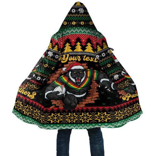 Merry Panther Roar Personalized Cloak Christmas Rugby League Spirit - Aussie Hoodie